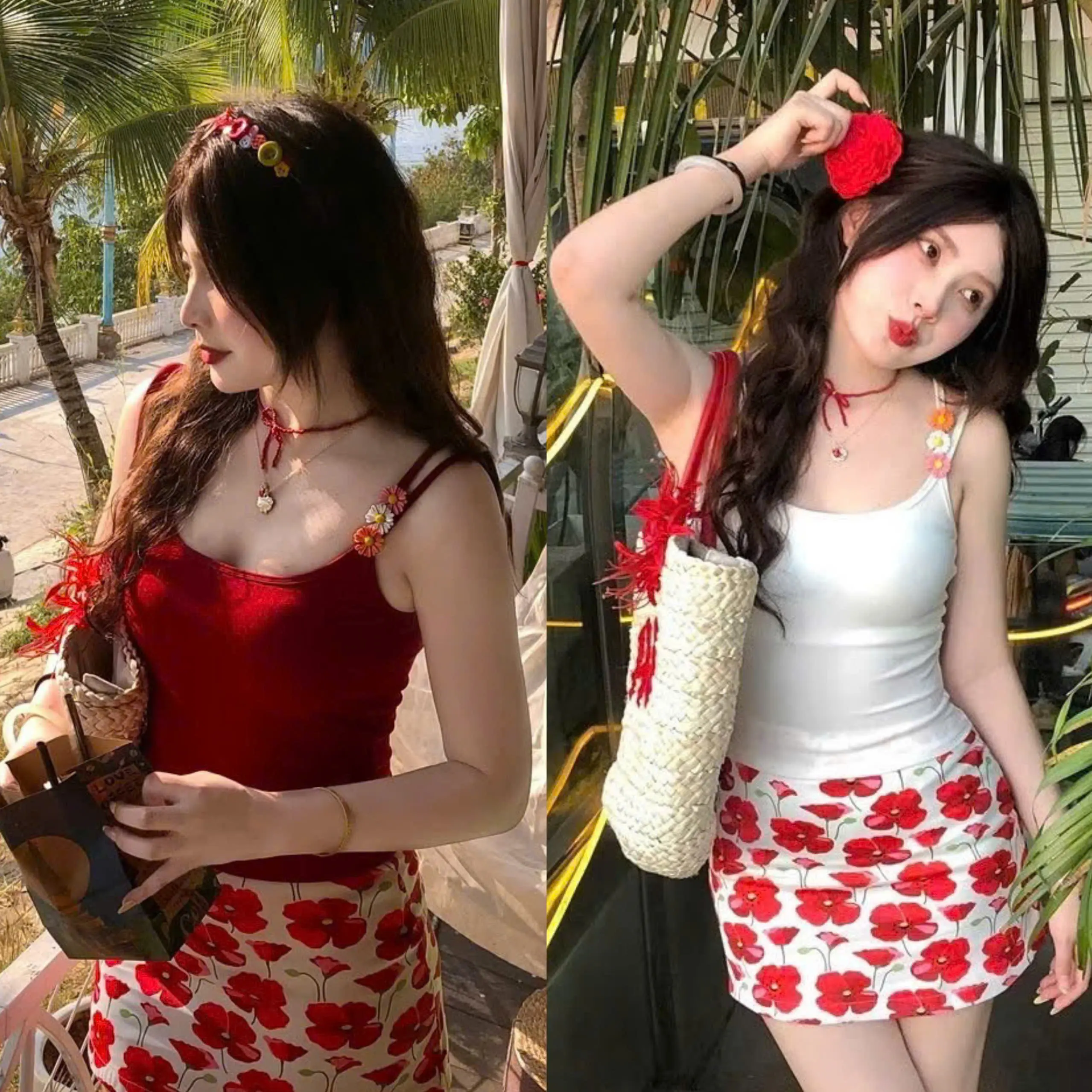 [Có Size] (Sẵn Hàng) ÁO HAI DÂY KÉP KÈM 3 CHARM HOA CÚC (Có thể gỡ và di chuyển hoa) Có Mút Chất Cotton mềm mịn form dẹp | BigBuy360 - bigbuy360.vn