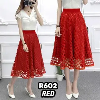 KARAKOREA R602 Yoona Flare Skirt /Midi / Rok Panjang / korean 5