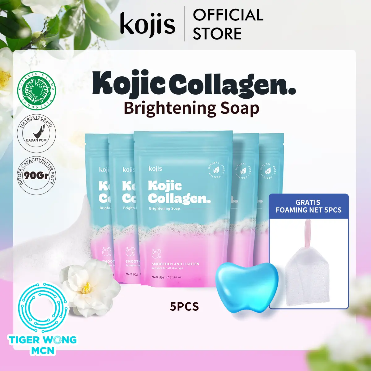 [TW] [BPOM] Kojis KOJIC Collagen Brightening Soap 90Gr COD Bunga Hitam Kotoran Mencerahkan Melembutkan