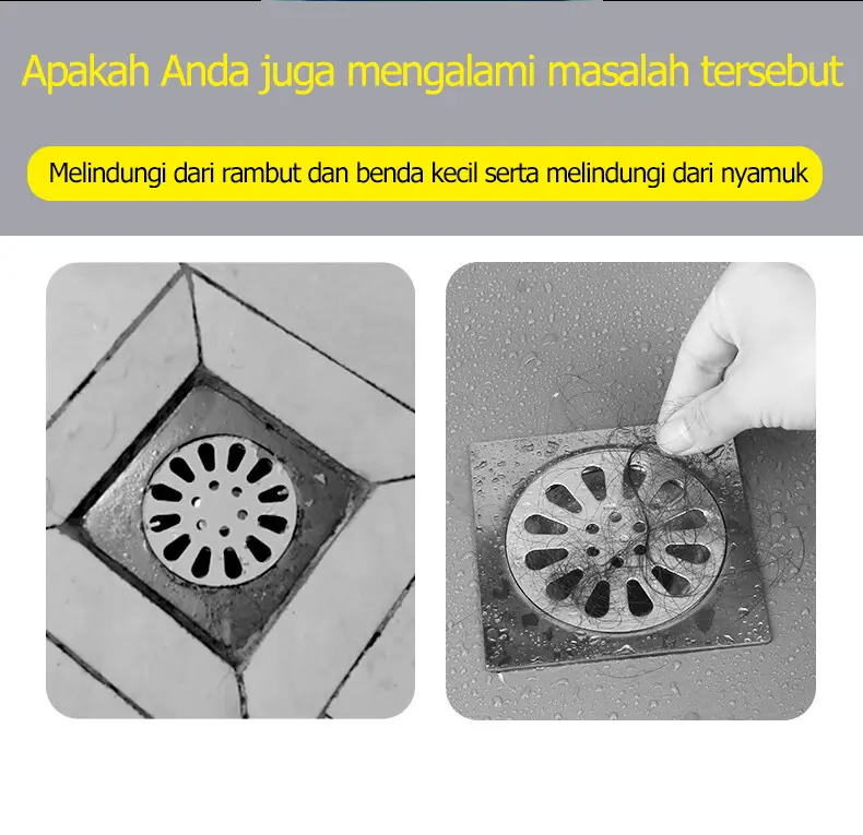 [COD](20 buah per bungkus) Stiker floor drain penyaring rambut kamar mandi penyaring rambut penyaring saluran pembuangan kamar mandi anti sumbatan dapur anti serangga kecoa 3