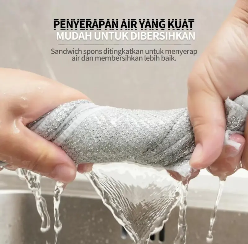 [BISA COD Kain Kawat] Lap Spons Halus / Lap Dapur Serbaguna Pembersih Piring Panci Sikat Kompor Serbet Kawat Spons Cuci Kuali Wajan 1