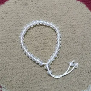 gelang kristal ceko putih 6mm tali serut
