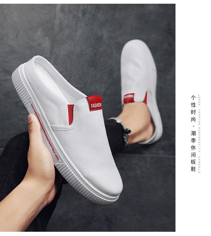 Product Introduction of 2023 New [COD] [Free Shipping] [Spot] Men's New Canvas Half Drag Low-Top Sneakers Casual Shoes Sports Canvas Shoes 15