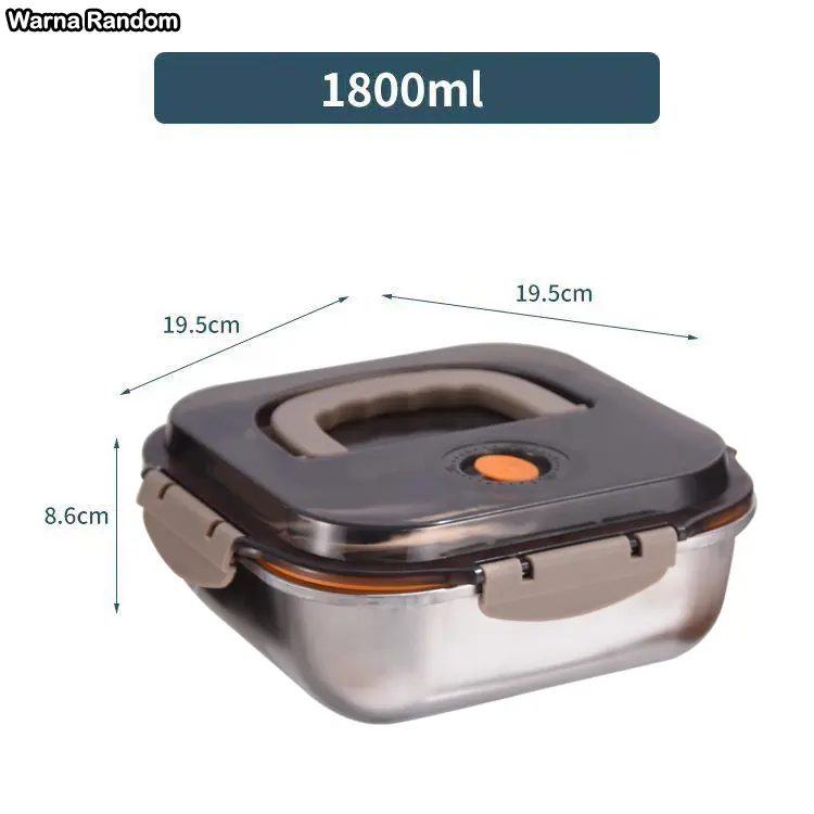 [7.7 SALE] TEXANIA Food Box WADAH MAKANAN TOPLES SAYUR MAKANAN KOTAK BEKAL STAINLESS MULTIFUNGSI DENGAN TUTUP Kitchenware 8