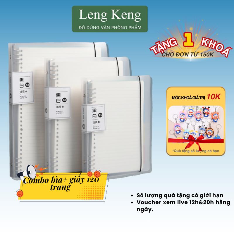 Sổ còng A4 A5 B5 văn phòng phẩm Leng Keng làm sổ tay sổ ghi chép take notes bujo CS0