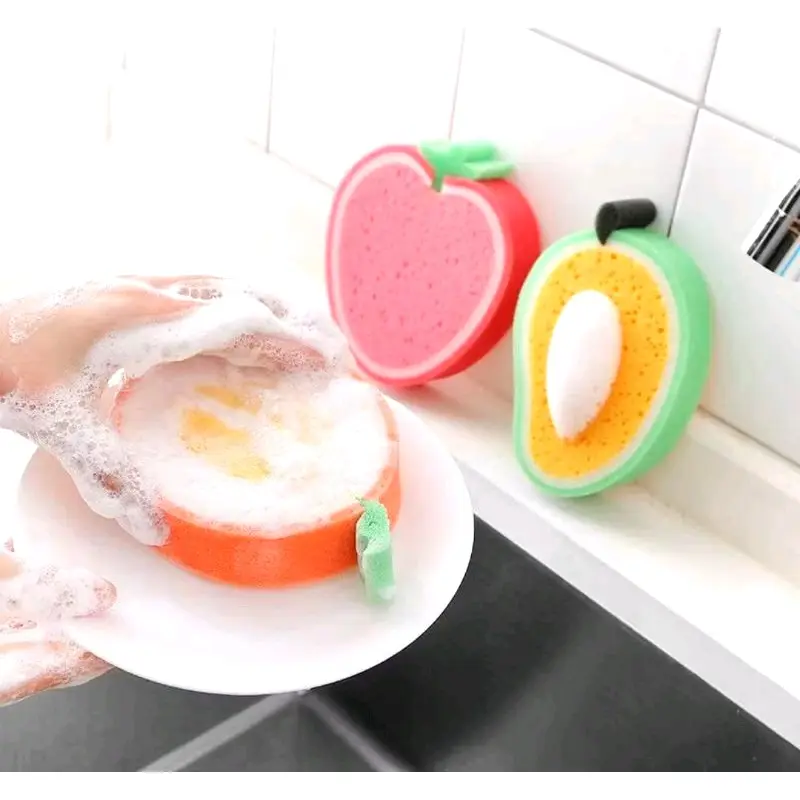 [ DISPENSER CUCI PIRING + SPONS BUAH JUMBO ] TEMPAT CUCI PIRING FREE SPONG, PEMBERSIH PANCI KARAKTER BUAH LUCU UNIK / SPONS GOSOK TEBAL BESAR 5