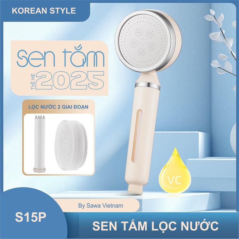 [KOREAN STYLE] Sen tắm hỗ trợ lọc nước và khử clo thế hệ mới với thiết kế thời trang cao cấp - Model S15P Sawa | bát sen  | shower filter đầu vòi hoa sen nhà tắm -voisen loc nuoc