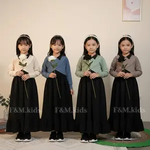 GAUN DRESS + Crop 2in1 pisah premium girls -DRES USIA 5 Tahun -9 Tahun