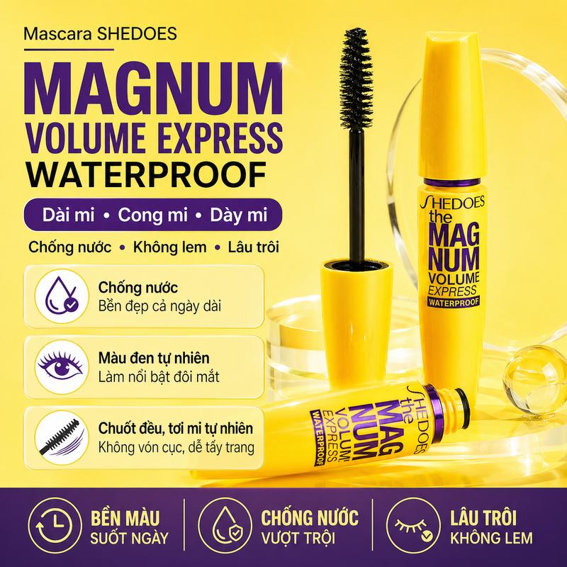 Shedoes Mascara Magnum Volume Express 10ml, Chuốt Mi Chống Nước Không Lem, Làm…