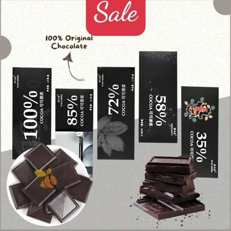 Socola Đen Không Đường  YIKANONG Hộp 120g - 24 Thanh Food Sô Cô La sôcôla Snack Ăn Vặt