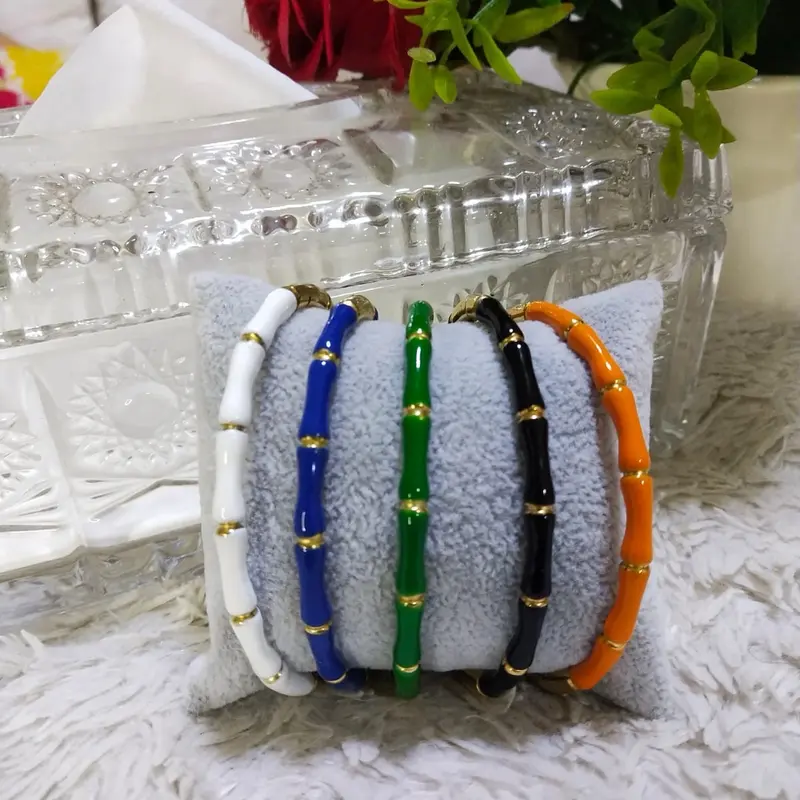 Gelang Bangle Titanium Motif Bambu Keramik - Perhiasan Pengganti Emas - Perhiasan Wanita - Aksesoris Wanita 0