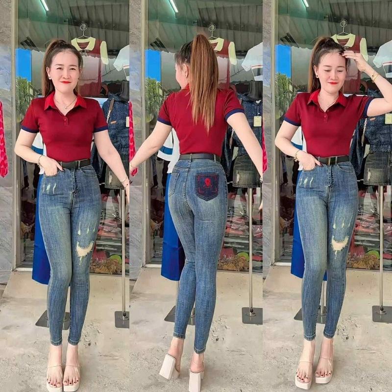 Quần jeans ôm qc cạp cao có dãn dài 92cm