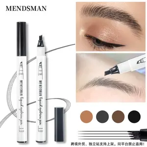 MENDSMAN Pensil Alis Cair Empat Cabang Kecil Tahan Air Waterproof Tahan Lama Bercabang Empat Kepala Eyebrow untuk Detail Halus