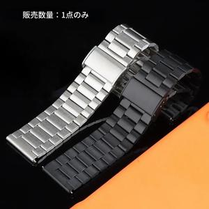 22mmスリムステンレススリーローホロー腕時計バンド、Huawei Gt 5 4 3 2 46mm、Xiaomi S4 S3 S2 S1 47mm対応、Amazfit Honorスマートウォッチ対応、ユニセックスウォッチストラップ