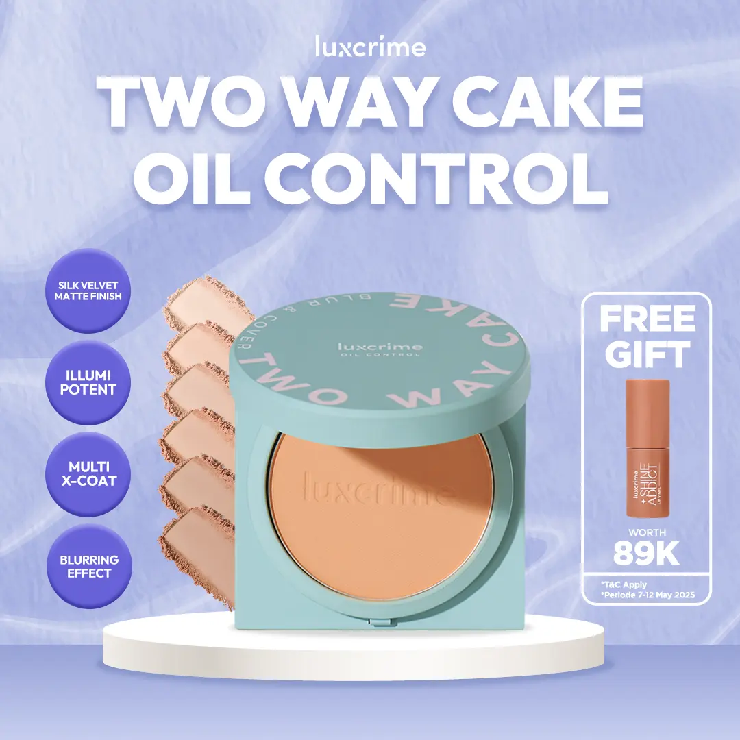 FREE LIP VINYL 7 - 12 Mei - [OIL CONTROL] Luxcrime Blur & Cover Two Way Cake Powder Smoothing