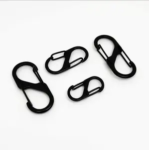 Eiger - 12Pcs Ring Kait S Carabiner Anti Karat Backpack Black Matte Hitam