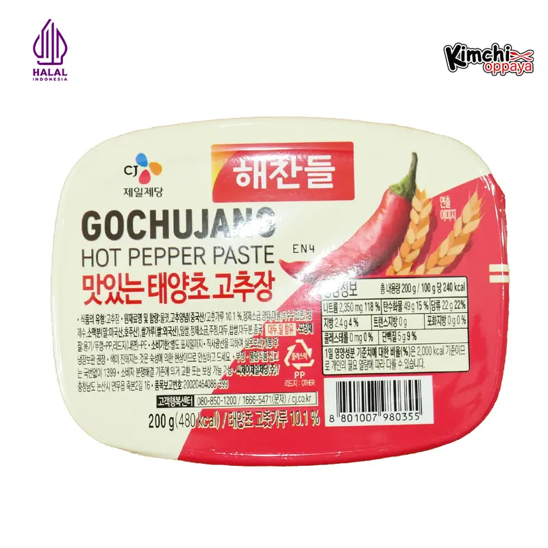 Gochujang Haechandle Halal Saus Korean Red Pepper Paste 200Gr Bahan Sauce Instan 1