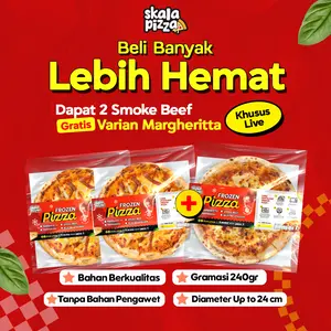 Skala Pizza Buy 2 Get 1 Frozen Pizza Smoke Beef Medium 24 Cm 240 Gr Tanpa Bahan Pengawet Beli 2 Smoke Beef Gratis Margeritta