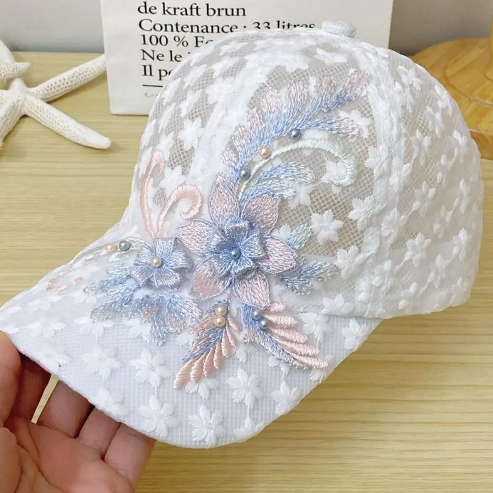 Mũ Bóng Chày Ren Cho Nữ, Hàng Mới Về, Thêu Hoa, Mũ Mỏ Vịt Mùa Hè, Mũ Đệm Khí Mũ Trả Lòng, Lưới, Chống Nắng, Che Nắng