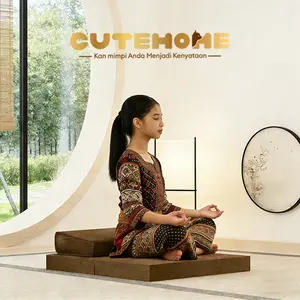 Matras Bantal Alas Tempat Duduk Cushion Meditasi Dan Yoga 60*60+45*23cm，Bantal meditasi ergonomis yang dapat dilipat dan mudah disimpan, pohon kelapa elastis tinggi