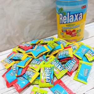 Permen Kaleng Relaxa Edisi Lebaran 1 Kaleng isi 50 Pcs ++ Tropical Fruits 150 gr ( Guava, Passion, Water melon) Exp aman Super Viral
