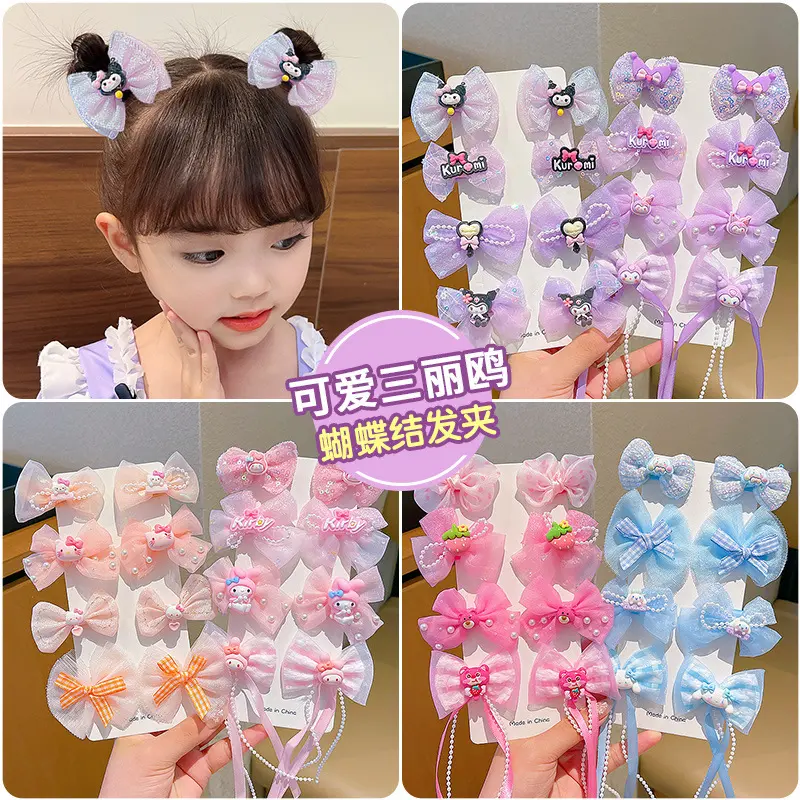isi 8 pcs Jepit Rambut Anak Model Pita Pin Rambut Anak Perempuan Lucu
