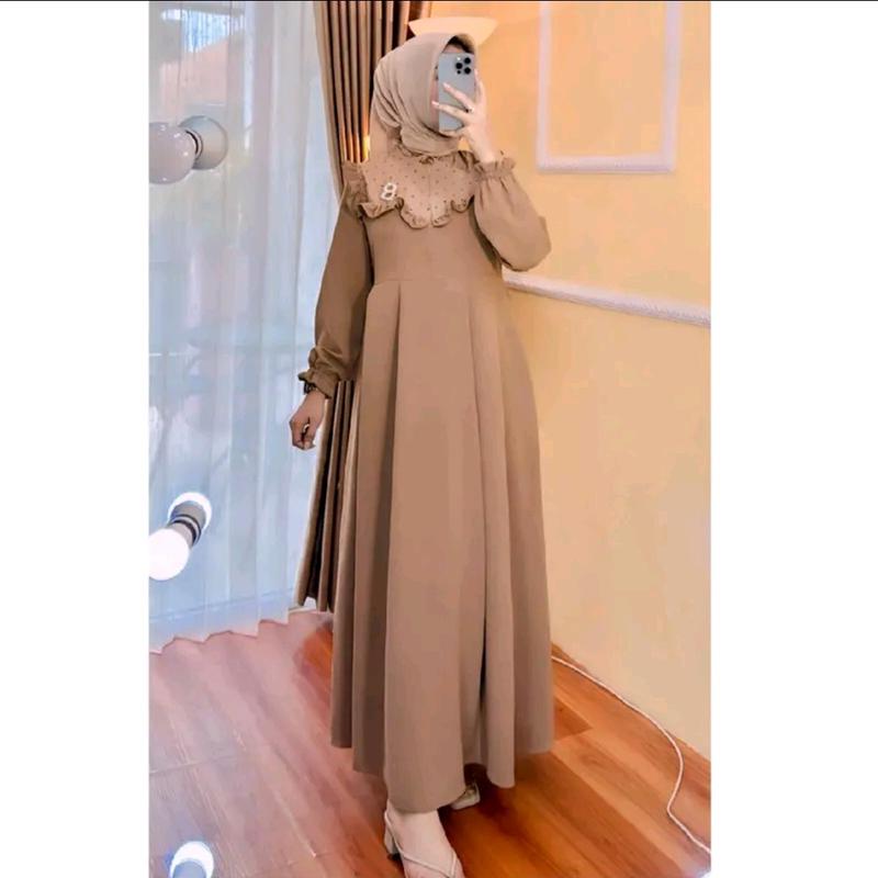 RAINA DRESS CRINCLE AIRFLOW PREMIUM RS032 Muslim Crinkle Gamis 1