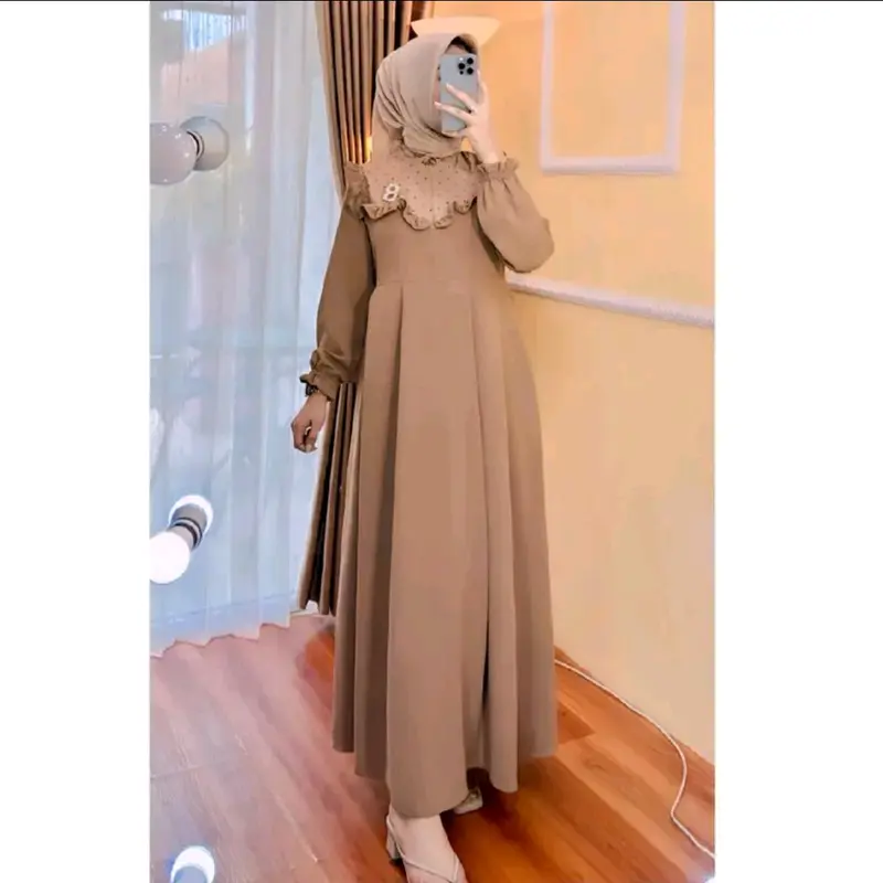 RAINA DRESS CRINCLE AIRFLOW PREMIUM RS032 Muslim Crinkle Gamis 1