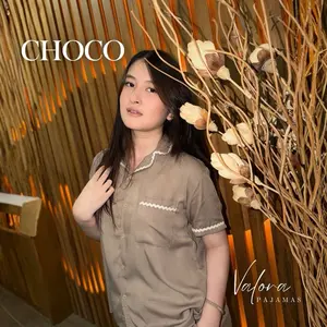 Valora Pajamas Choco Bahan Rayon Twill Premium Nyaman Dipakai Tidur