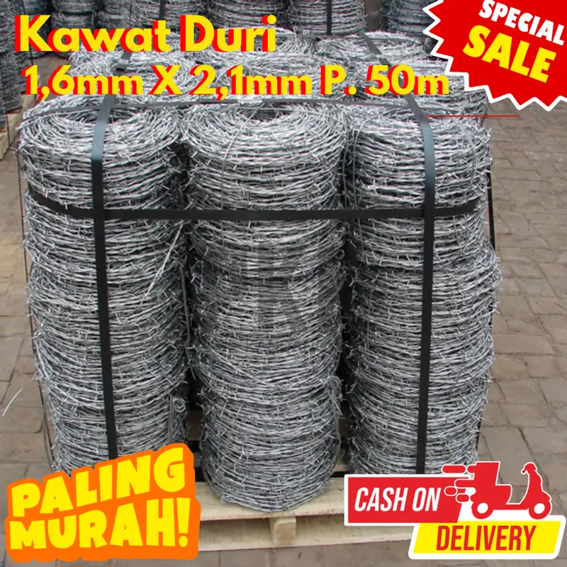 Kawat Duri 1,6mm X 2,1mm P. 50m Galvanis Anti Karat 4