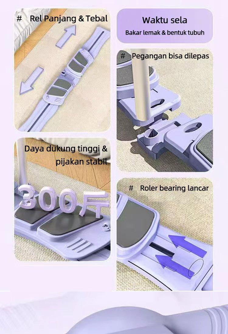 XMVP Papan Latihan Perut Multifungsi untuk Latihan Pilates & Garis Otot Bokong Kaki & Panggul Anti-Selip Tahan Aus Mudah Dilipat untuk Rumah Kursi