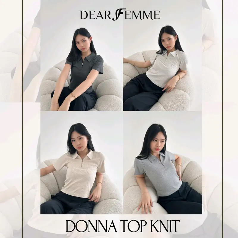 [Dear Femme] Donna Knit Top | Premium Knit Collection | Atasan Wanita Lengan Pendek 4