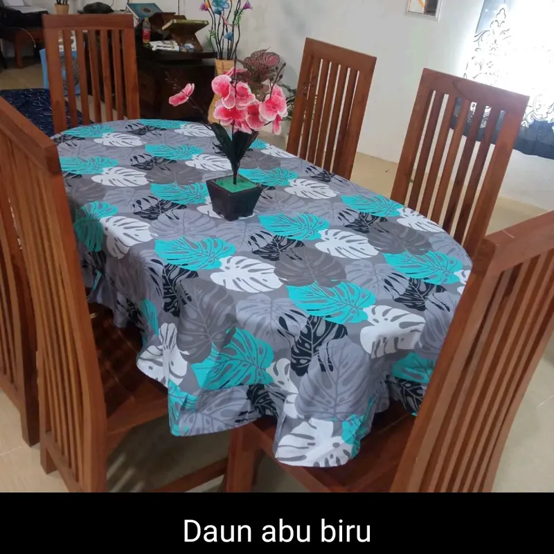 TAPLAK MEJA MAKAN OVAL KURSI 4 DAN 6 KAIN KATUN MODERN TERBARU 2024 Dekorasi Modern Taplak Meja Katun Elegant Pink Tablecloths & Runners 7