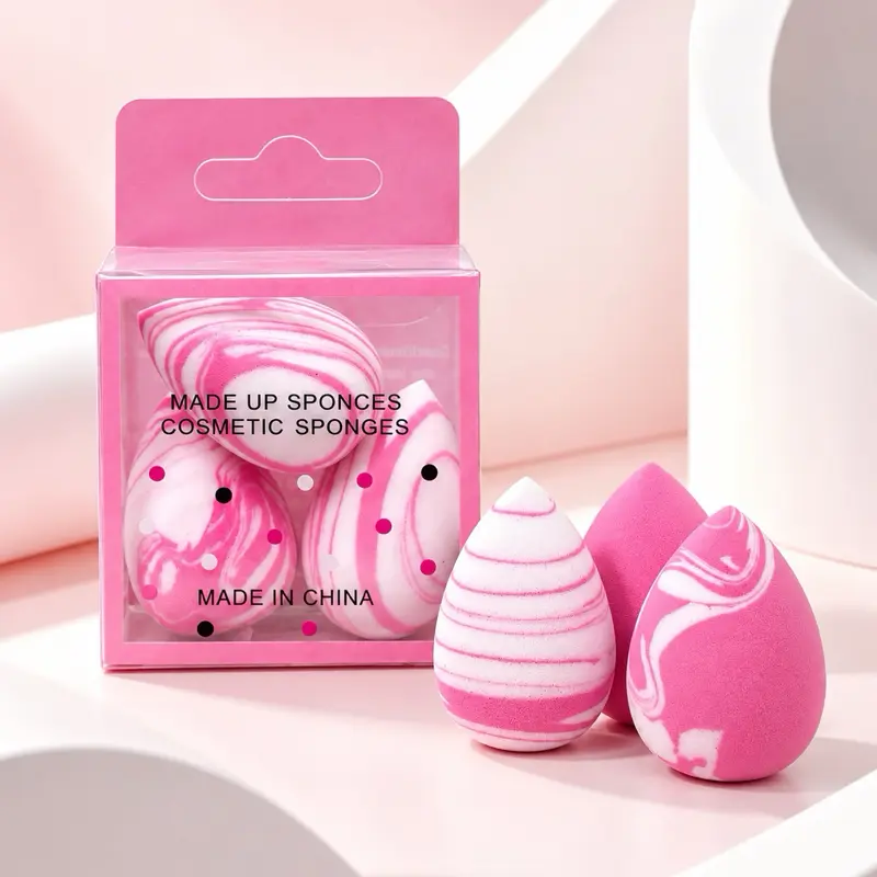 3pcs Spons Makeup Beauty Blender Mini Puff Foundation Bedak Concealer Soft Latex Free Lembut Mudah Dibersihkan