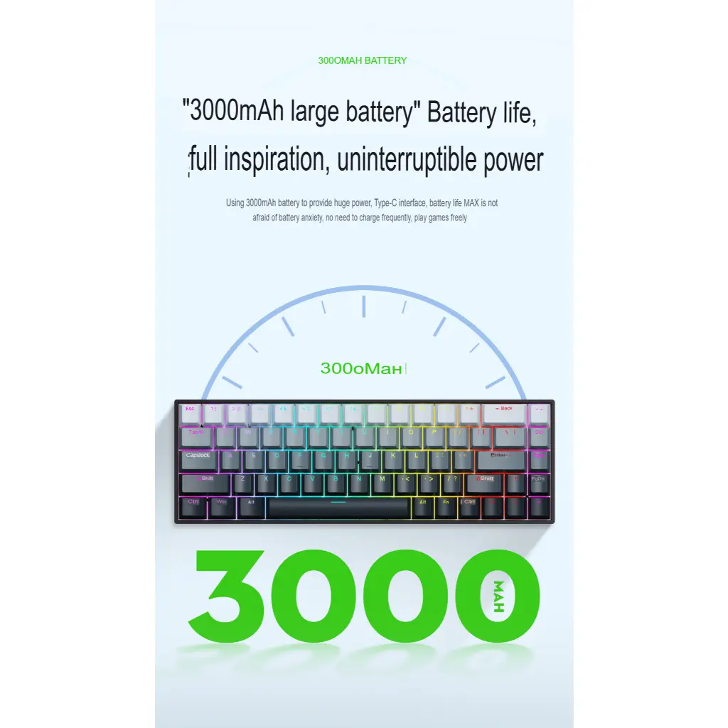 Bàn phím cơ Leaven K68 Không dây bluetooth  - Led RGB - Có hot-swap - Keycap Xuyên LED - Có APP tùy chỉnh | BigBuy360 - bigbuy360.vn