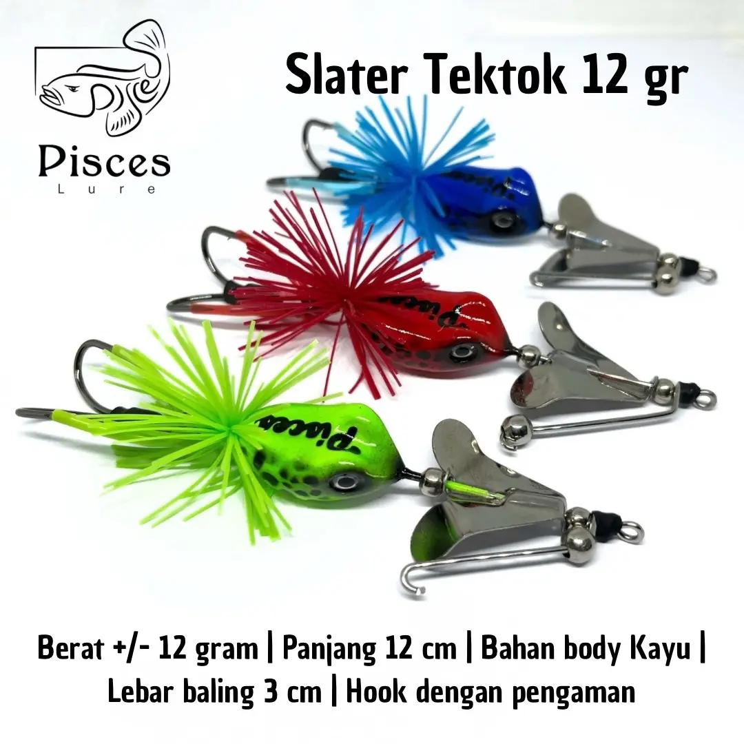Slater Tektok Buzzbait 12 gram Lure Umpan Casting Ikan Gabus Snakehead Toman