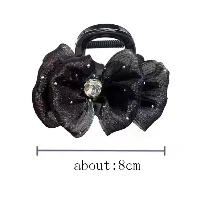 Kẹp Lấy Bong Bóng Lưới, Hàng Mới Về, Kẹp Tóc Thanh Lịch, Kẹp Cá Mập Dễ Phối Đồ Kẹp Tóc Thanh Lịch Hoa Women Voan 2