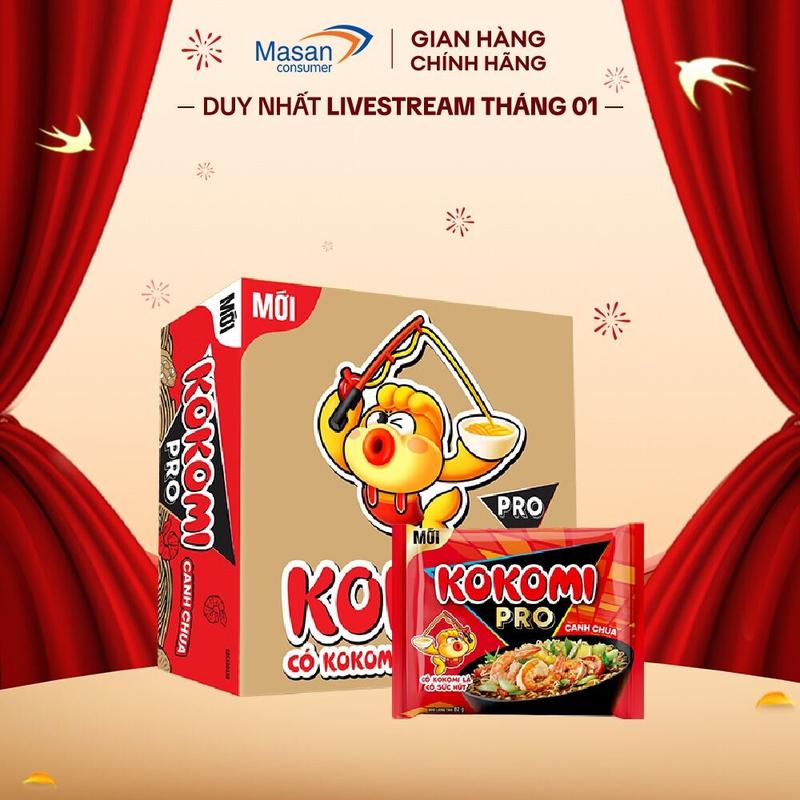  Thùng mì Kokomi Pro Canh Chua Nam Bộ Tôm Cay Sa Tế Bò kim chi  thùng 30 gói  