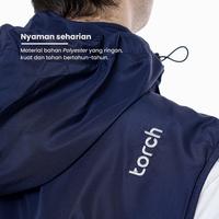 Gambar TORCH Cartagena Rompi Motor Riding Anti Angin Hoodie Lepas Pasang - Navy, L dari Torch Lembong Bdg Kota Bandung 5 Tokopedia