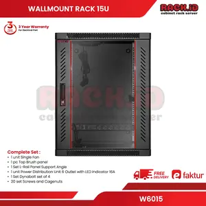 RACK ID Wallmount Rack 15U Depth 600mm Rak Server Single Glass Door W6015