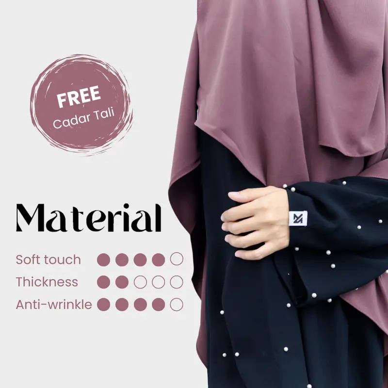 Side Khimar | Khimar Syar'i ala Gen Z | Khimar Instan Desain Stylish Adjustable Bisa Disampir, Bahan Anti UV Adem & Flowy by Kanase 4