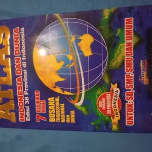 Buku Atlas Indonesia dan Dunia (edisi 34 Provinsi di Indonesia) Ukuran Kecil