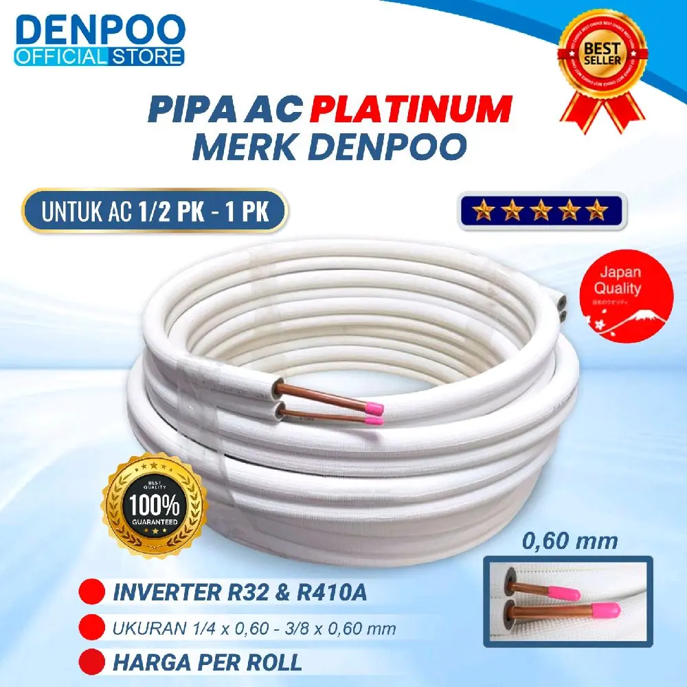 PIPA AC DENPOO PLATINUM PERROLL 1/4-3/8(30M/ROL)