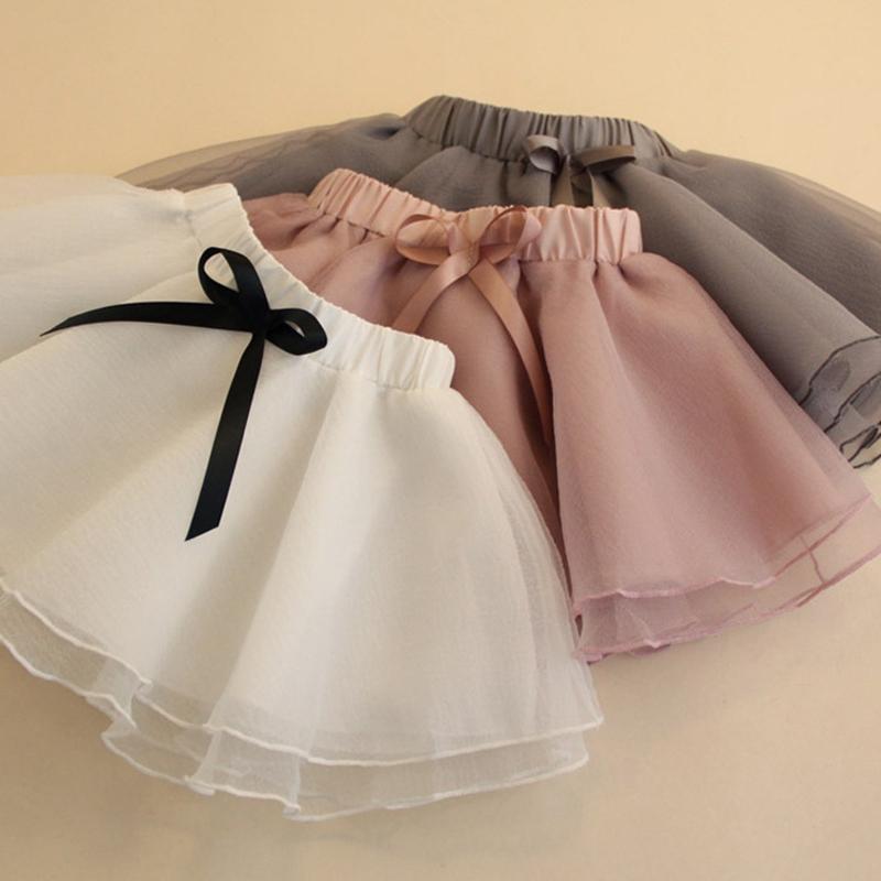 Product Introduction of Summer Casual Fashion Girls Bow-Knot Solid Color Mesh Tutu Dance Skirt Children\'s Clothing 40
