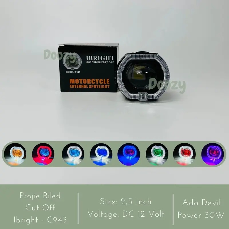 IBRIGHT C943 Projie Biled Cutt Off Mini 2.5 Inch Silver Black Series High Low Putih Kuning 0