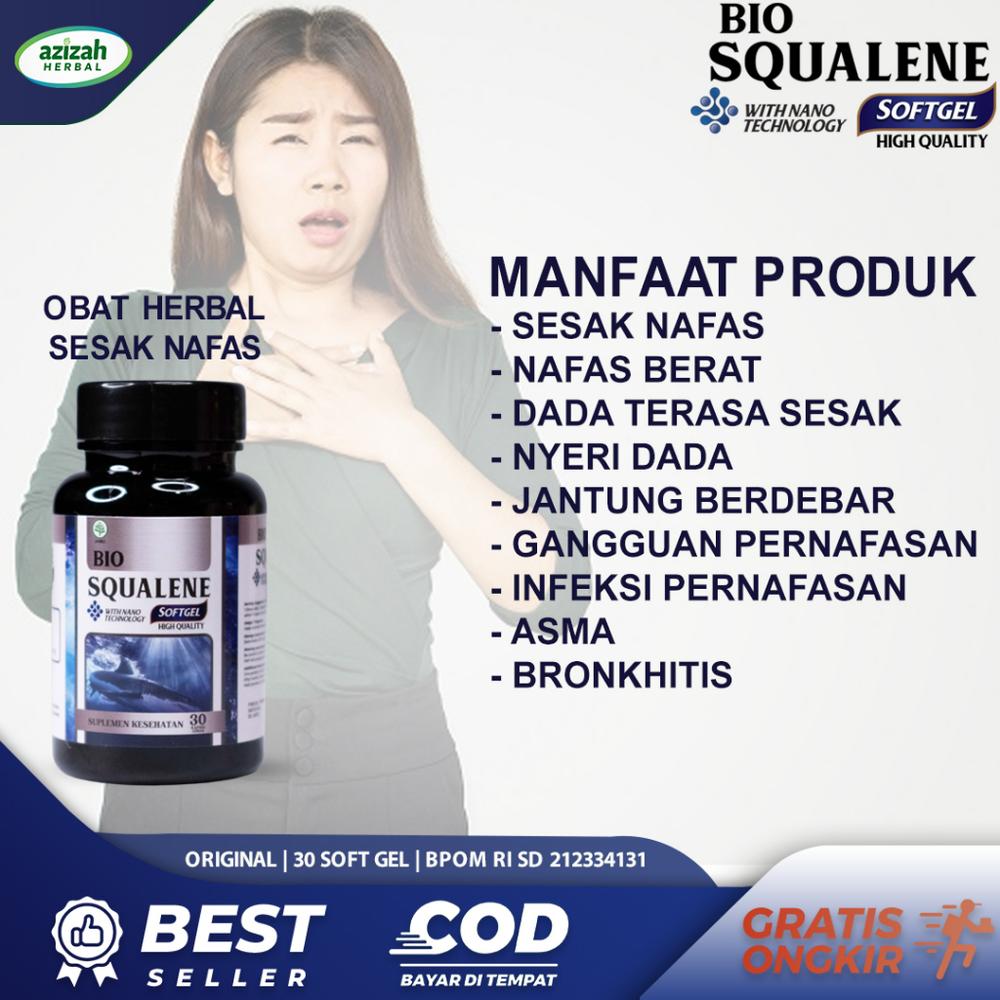 Obat Sesak Nafas Nyeri Dada Terasa Sesek Pengap Jantung Berdebar Kencang Gangguan Saluran Nafas Asma Bio Squalene Softgel