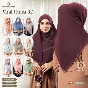 NEW ARRIVAL! Hijab Voal Rupa 3D by Umamascraves – Kerudung Segi Empat 110x110 cm jilbab umama premium original