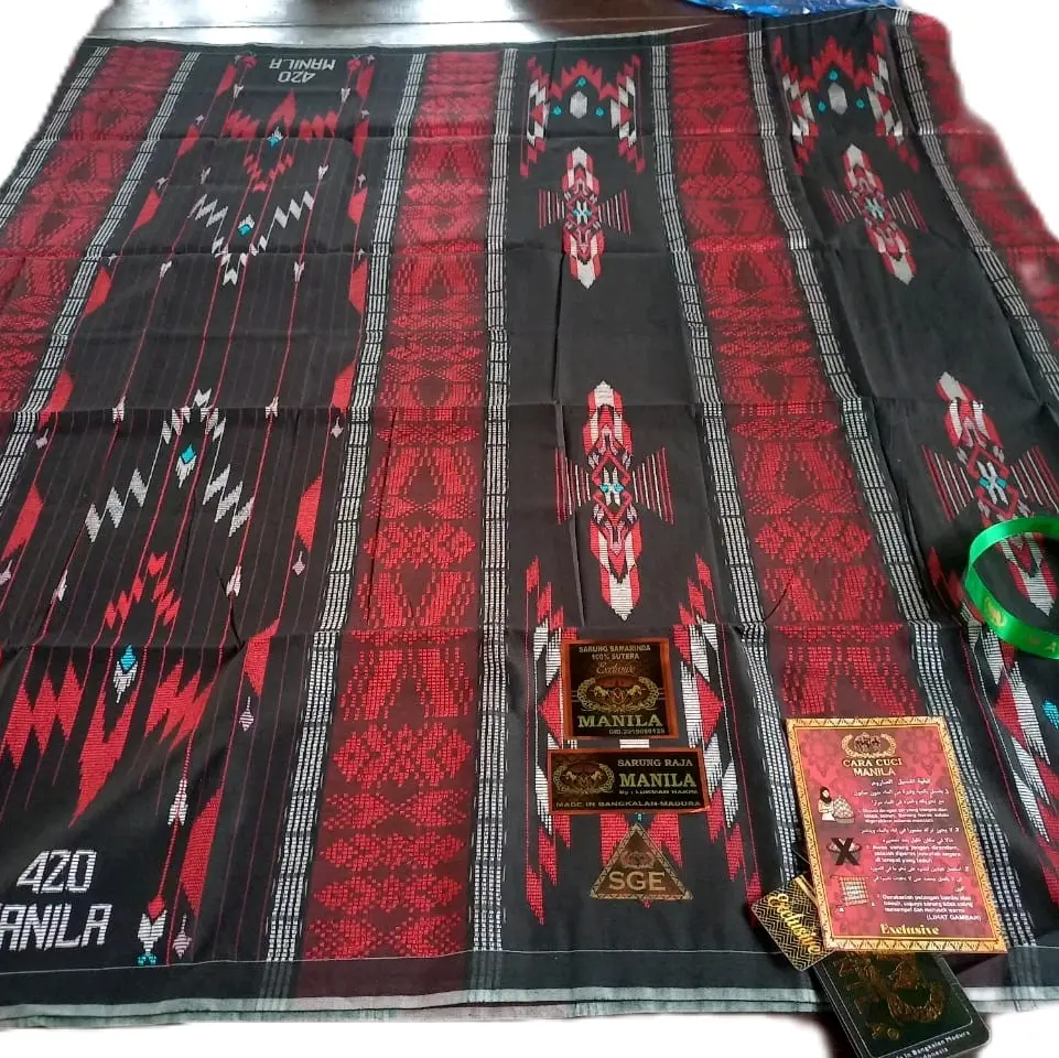 Sarung MANILA Tipe SGE Original Full Sutra ||  Muslim Pria Dewasa Motif