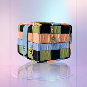 Colorful Quilted Jewelry Box with 2  Pendant Necklaces – Smiley & Heart Design | Elegant Storage