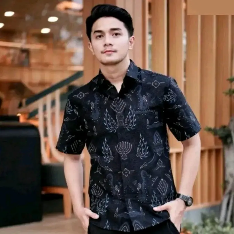 Kemeja batik pria lengan pendek HEM batik pria dewasa 4